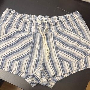 Striped Blue and White Women's Shorts